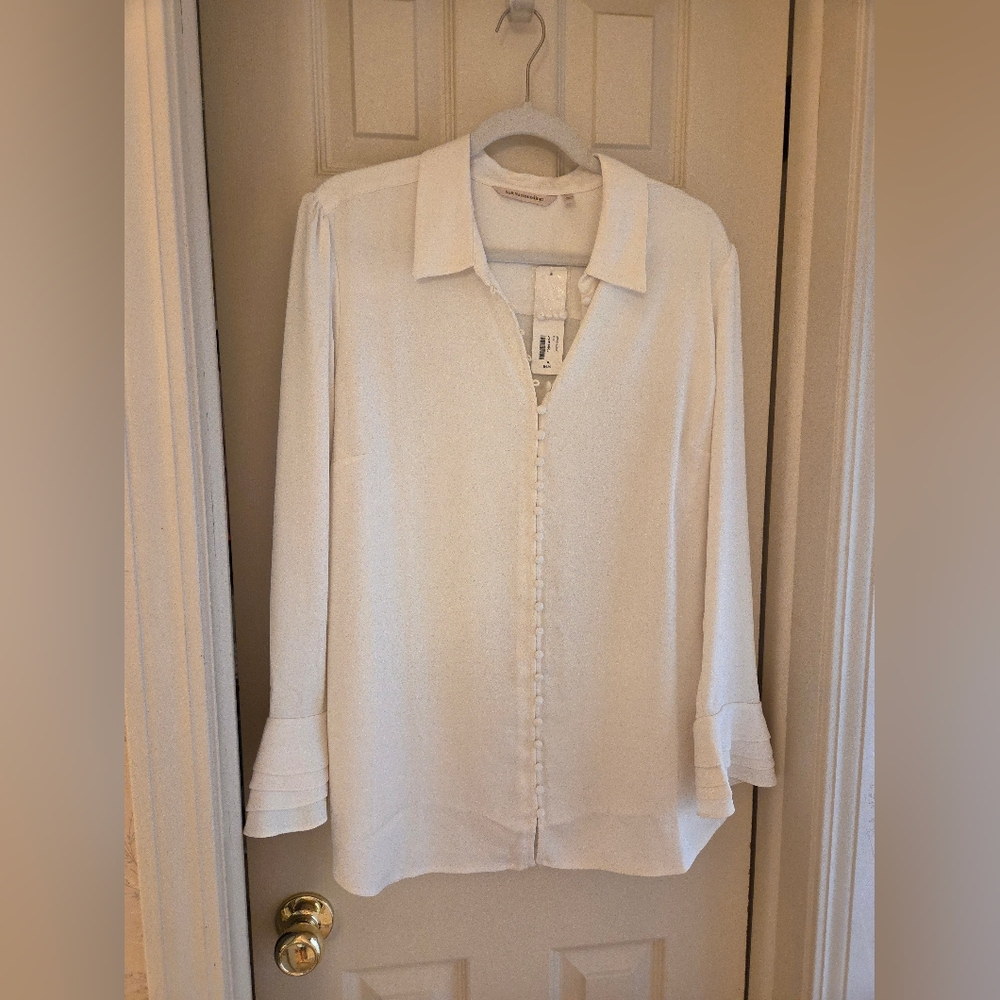 Soft Surroundings Elegant Off White Women's Blouse